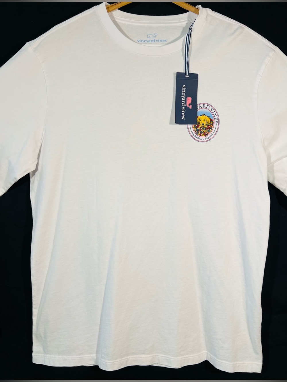 Vineyard Vines Men M Leaf Pile Doggy Long Sleeve Graphic Shirt Golden Retriever - Picture 7 of 14